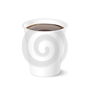 Opened take-out coffee, isolated on a white