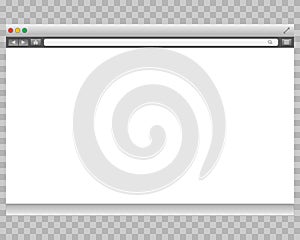 Opened template. Grey website display bar isolated. Navigation button forward, back, home, search, menu. Business