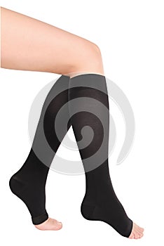 Opened toe socks. Compression Hosiery. Medical stockings, tights, socks, calves and sleeves for varicose veins