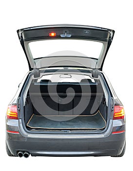 Opened trunk of modern car