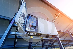 Opened voltage inverter at the back side of solar panel