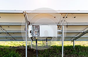 Opened voltage inverter at the back side of solar panel