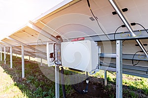 Opened voltage inverter at the back side of solar panel