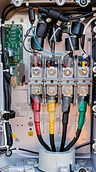 Opened voltage inverter at the back side of solar panel