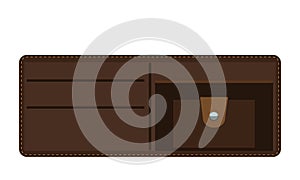 Opened Wallet with flat and solid color style. Vector illustration.
