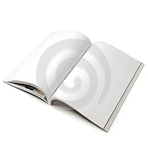 A4 opened white magazine photo