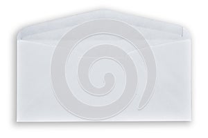 Opened white paper envelope isolate for background