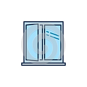 Opened Window with Sill vector concept colored icon or sign