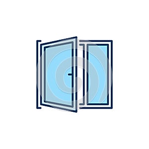 Opened Window vector concept colored icon or sign
