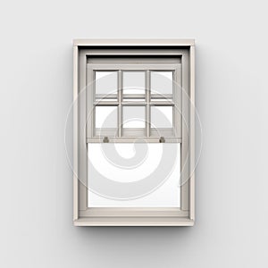 Opened Window on White Background