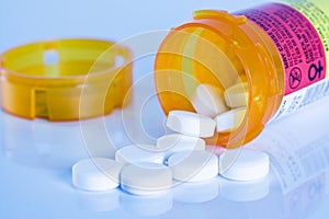 Openend bottle of prescription pills