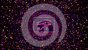 Opener Shiny Purple Wedjat Ancient Egypt Symbol Rectangular Border Frame Glitter