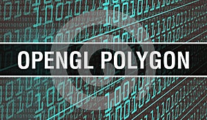 OpenGL polygon with Binary code digital technology background. Abstract background with program code and OpenGL polygon.