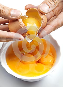 Opening brown egg