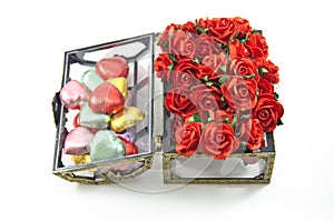 Opening Chocolate boxes with roses