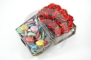 Opening Chocolate boxes with roses