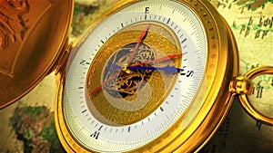 An opening compass, 3d animation