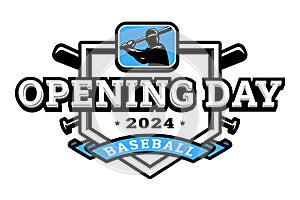 Opening day, baseball logo, emblem.