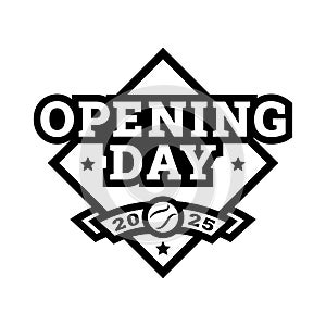 Opening day, baseball logo, emblem.