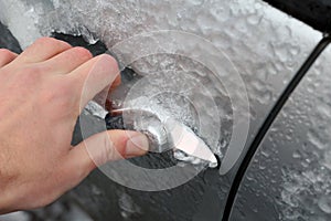 Opening a frozen car door