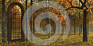 The opening of the portal to another dimension from which unknown creatures eme photo