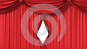 Opening red curtain