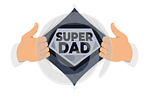 Opening shirt Dad vector illustration