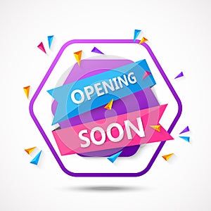 Opening soon background composition with flat design