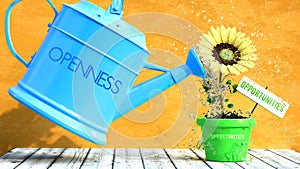 Openness gives opportunities. A metaphor in which openness is the power that makes opportunities to grow and become stro