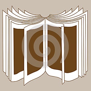 Openning book silhouette