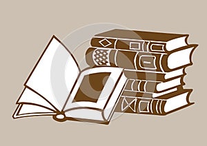 Openning book silhouette