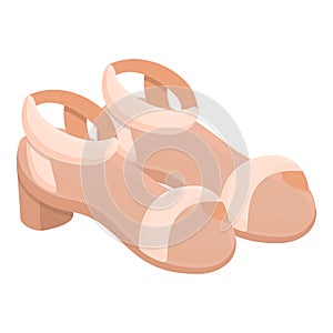 Opentoe sandals icon, cartoon style