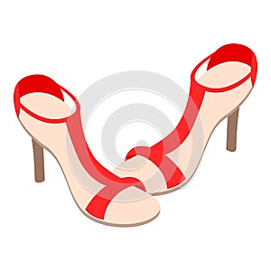 Opentoe sandals icon, isometric style