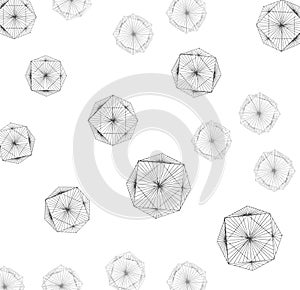 Openwork winter black patterns on white background