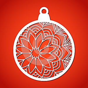 Openwork Christmas bauble. Laser Cutting template.