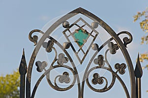 Openwork forged iron fence