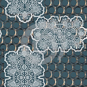 Openwork with lattice on gray background.