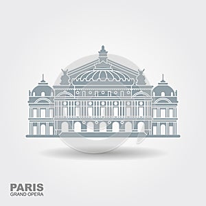 Opera Garnier Paris France. Flat vector icon