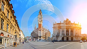 Opera house and chamber of commerce in Lille France