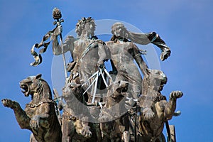 Opera House Statue In Dresden, Germany