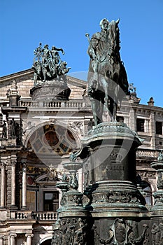 Opera House Statues In Dresden, Germany