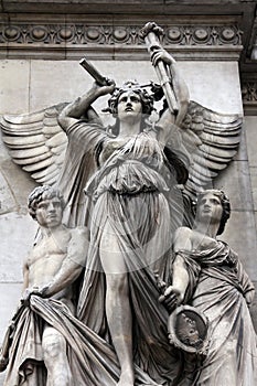 Opera National de Paris: Lyrical Drama Facade sculpture by Perraud