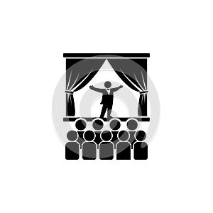 opera singer on stage icon. Element of theater and art illustration. Premium quality graphic design icon. Signs and symbols collec
