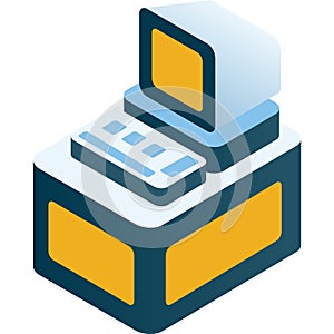 Operate computer vector control panel station icon