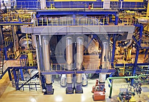 Operating boiler workshop, thermal power plant. Russia