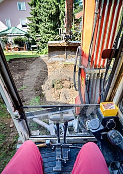 Operating a digger or excavator