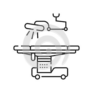 Operating hospital room and equipment line black icon. Surgical emergency. Sign for web page, mobile app, logo. Vector isolated
