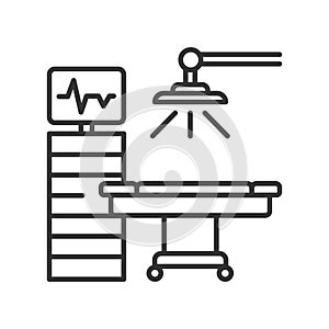 Operating hospital room and equipment line color icon. Surgical emergency. Sign for web page, mobile app, button, logo