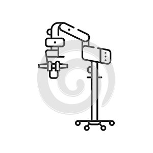 Operating microscope line black icon. Dentistry, ENT surgery, ophthalmic and neurosurgery, plastic surgery. concept. Healthcare