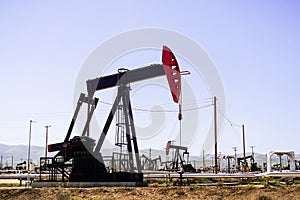 Operating oil well, Bakersfield, California